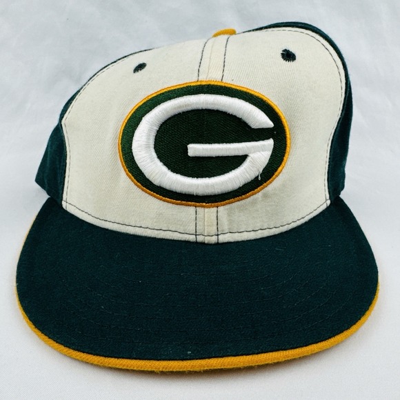 New Era Other - New Era 59FIFTY Green Bay Packers Fitted Hat Size 7 NFL White Green Gold